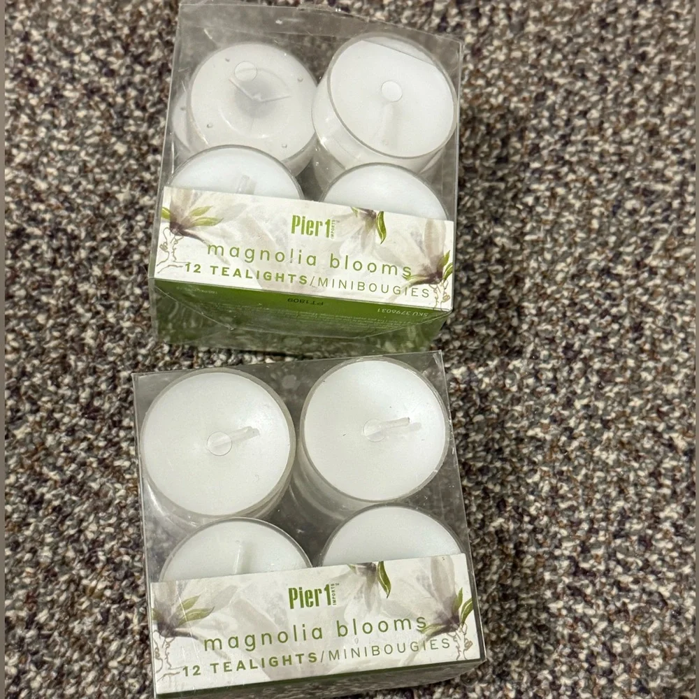 Vintage Pier 1 Magnolia Blooms Scented Tea Lights Lot - 23 Total New